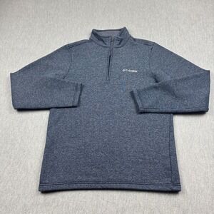 Columbia Sweater Mens Small Blue Great Hart Mountain III Half Zip Pullover AM153